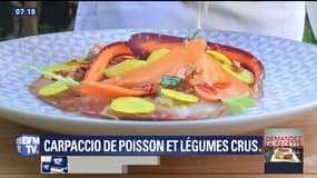 Demandez la recette: Carpaccio de poisson et légumes crus