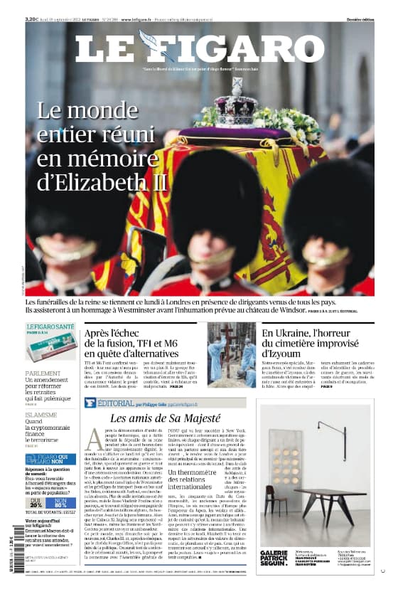 The cover of Le Figaro from September 19, 2022.
