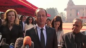 Le président de la République François Hollande, en Inde jeudi.