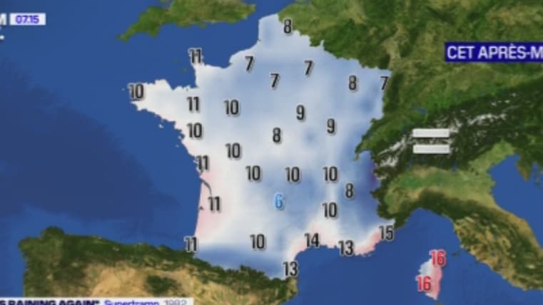 Les températures de ce dimanche après-midi