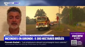 Incendies en Gironde: "Un énorme feu de forêt" pas encore "inarrêtable ce soir" selon Ludovic Pinganaud, ancien colonel des sapeurs-pompiers