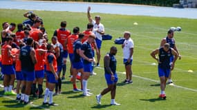 Les Bleus de Jacques Brunel à l'entraînement.
