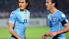 Edison Cavani et Diego Godin