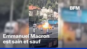 Syrie: les premières images des explosions près de l'hôtel où Emmanuel Macron a séjourné à Damas