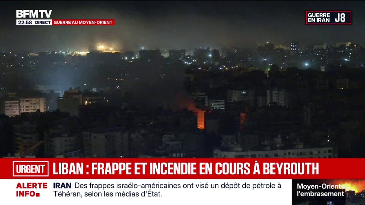 Une frappe israélienne et un incendie sont en cours à Beyrouth, au Liban Kép