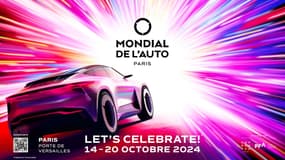 L'affiche du Mondial de l'Automobile qui se tiendra du 14 au 20 octobre 2024 à Paris