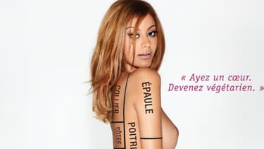 Zahia Dehar pose pour la nouvelle campagne publicitaire de la PETA.