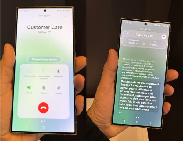 La traduction en temps réel de Samsung se fait en appel audio ou à l'écrit.