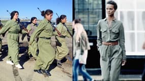 De nombreux internautes fustigent la ressemblance entre la combinaison vendue par H&M et l'uniforme traditionnel des combattantes kurdes contre l'organisation Etat islamique.