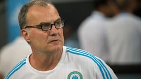 Marcelo Bielsa le jour où il annonce sa démission du poste de coach de l'OM après une défaite face à Caen le 8 août 2015