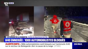 A40 enneigée: "Nous avions au départ 2500 automobilistes bloqués, il y en a maintenant moins de 1000", selon la préfète