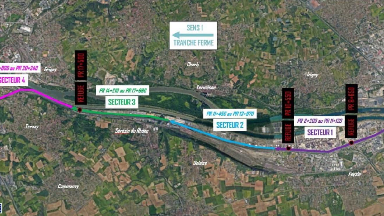 Le chantier sera découpé en quatre secteurs successifs pour limiter la gêne des usagers qui empruntent l'autoroute. Le chantier sera découpé en quatre secteurs successifs pour limiter la gêne des usagers qui empruntent l'autoroute.