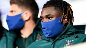 Moise Kean sur le banc de l'Italie