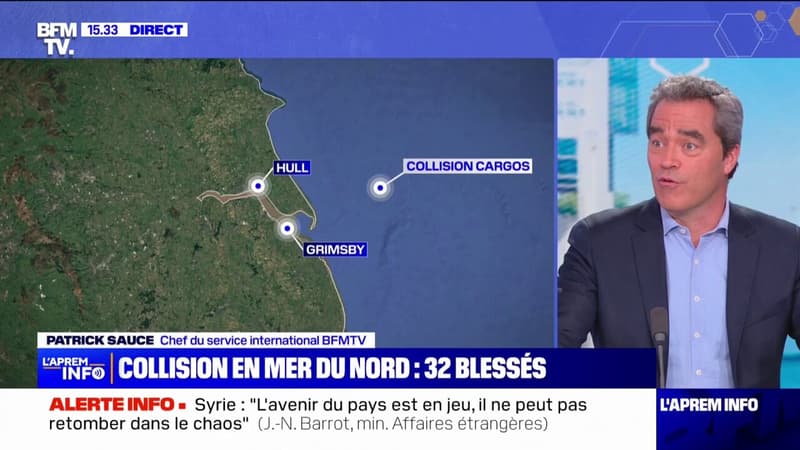 32 blessés dans une collision entre un cargo et un pétrolier en mer du Nord, au large des côtes du Yorkshire