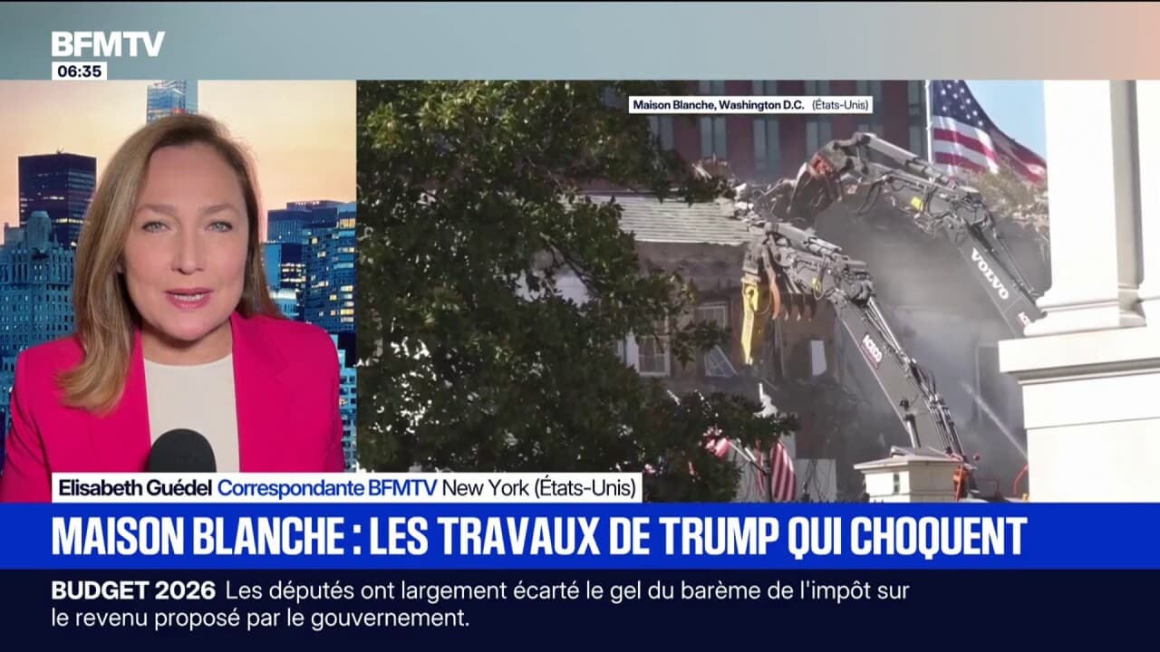 Les travaux sont toujours en cours à la Maison Blanche pour construire ...