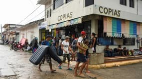 Des migrants honduriens arrivés à Mapastepec (sud du Mexique), le 24 octobre 2018.