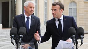 Emmanuel Macron et le secrétaire général du Conseil de l'Europe, Thorbjorn Jagland