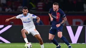 Milan Skriniar face à Iliman Ndaye lors du match aller PSG-OM le 24 septembre 2024 