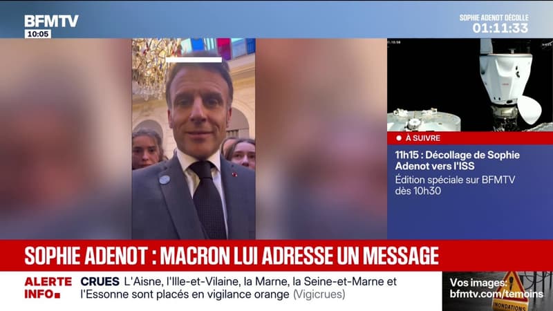 "Allez Sophie!": le message d'encouragement d'Emmanuel Macron à l'astronaute française Sophie Adenot