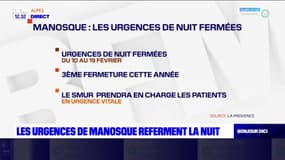 Manosque: les urgences vont de nouveau fermer la nuit entre le 10 et le 19 février