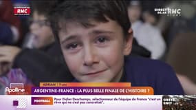 France-Argentine: l'émotion d'Adrian, 9 ans, après la défaite des Bleus