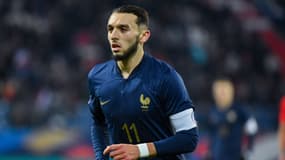 Amine Gouiri avec l'équipe de France Espoirs en novembre 2022