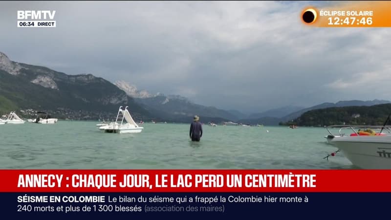 Sécheresse: le lac d'Annecy perd un centimètre chaque jour