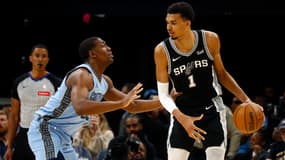 Victor Wembanyama lors de Memphis-San Antonio, le 10 avril 2024 en NBA