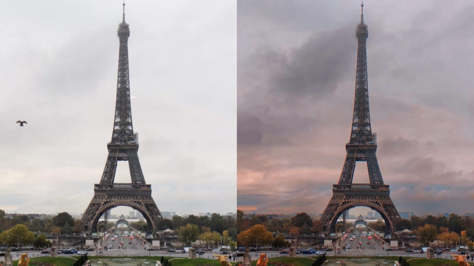 A gauche: photo prise avec le Pixel 7 - A droite: la photo retouchée avec les conseils de l’IA de Google A gauche: photo prise avec le Pixel 7 - A droite: la photo retouchée avec les conseils de l’IA de Google