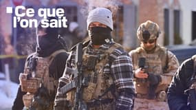 Des agents fédéraux états-uniens à Minneapolis après la mort d'un homme, tué par la police de l'immigration, ce samedi 24 janvier 2026. 