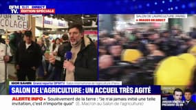 "S'il reste au salon, ça ne pourra pas se passer correctement": la colère des agriculteurs après la prise de parole d'Emmanuel Macron 