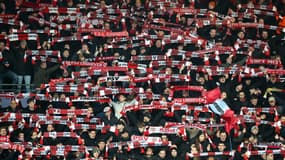 Les supporters brestois lors du match contre le Bayer Leverkusen (1-1, Ligue des champions), le 23 octobre 2024