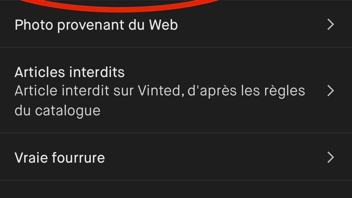 Vous pouvez signaler une réplique sur Vinted