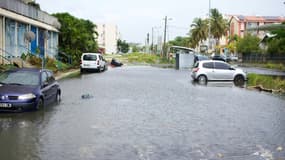 Inondation dans le quartier du Front de Mer à Pointe-à-Pitre, en Guadeloupe, le 30 avril 2022. PHOTO D'ILLUSTRATION