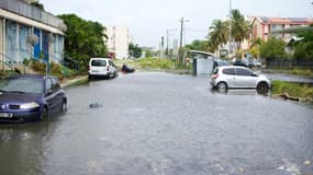 Inondation dans le quartier du Front de Mer à Pointe-à-Pitre, en Guadeloupe, le 30 avril 2022. PHOTO D'ILLUSTRATION