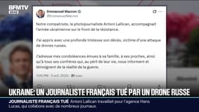 Journaliste français tué en Ukraine: sur X, Emmanuel Macron "adresse ses condoléances émues à la famille" d'Antoni Lallican