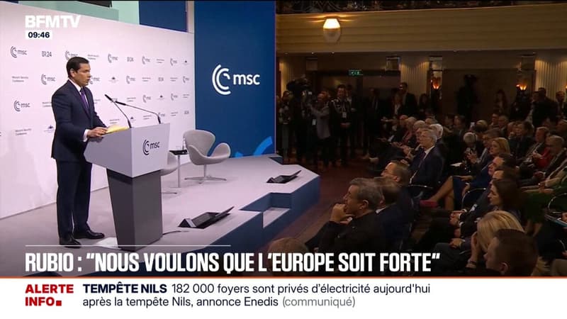 Conférence de Munich: "Nous voulons que l'Europe soit forte. Nous croyons que l'Europe doit survivre", assure Marco Rubio, secrétaire d'État américain