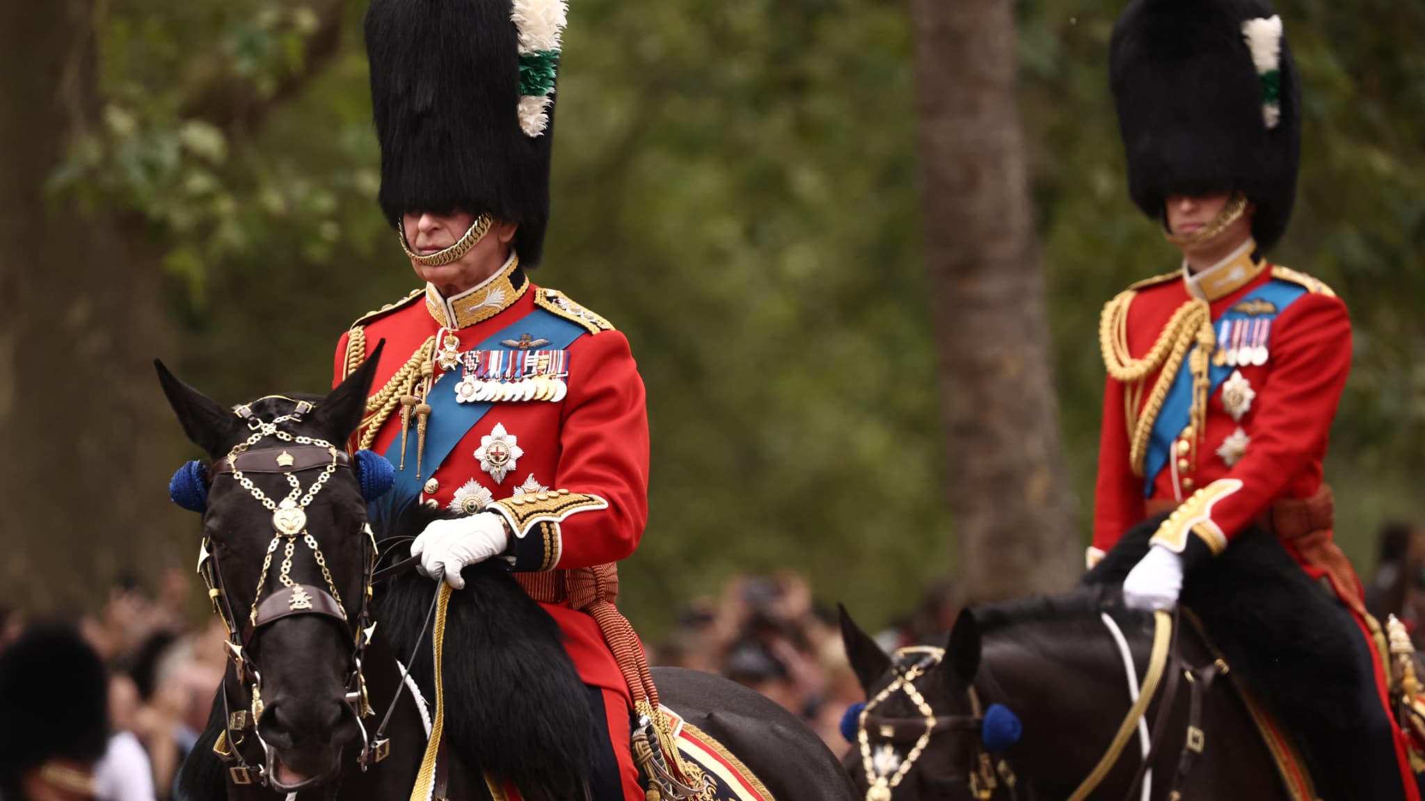 Le roi Charles lors du défilé de Trooping The Colour, le 17 juin 2023 Le roi Charles lors du défilé de Trooping The Colour, le 17 juin 2023
