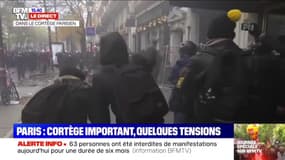Retraites: tensions en marge du cortège à Paris