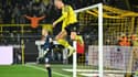 La joie de l'attaquant norvégien de Dortmund, Erling Braut Haaland, après avoir marqué le 2e but à domicile face à Fûrth, lors de la 16e journée de Bundesliga, le 15 décembre 2021<!--endfragment--></p>