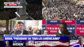 A Washington, les supporters démocrates se rassemblent autour de la Maison Blanche pour célébrer l'élection de Joe Biden