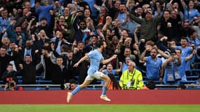 Bernardo Silva célèbre la qualification de Manchester City pour la finale de Ligue des champions, 17 mai 2023