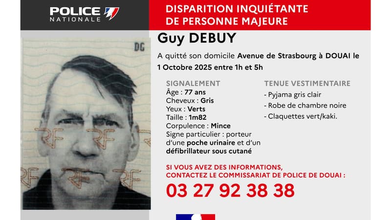 Guy Debuy est porté disparu depuis le 1er octobre.