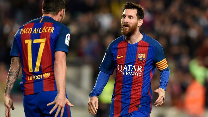 Paco Alcacer et Lionel Messi