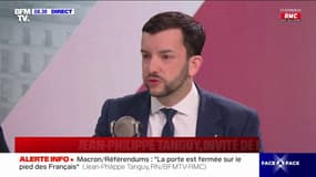 Pour Jean-Philippe Tanguy (RN), Emmanuel Macron "raconte absolument n'importe quoi sur l'état des finances publiques"