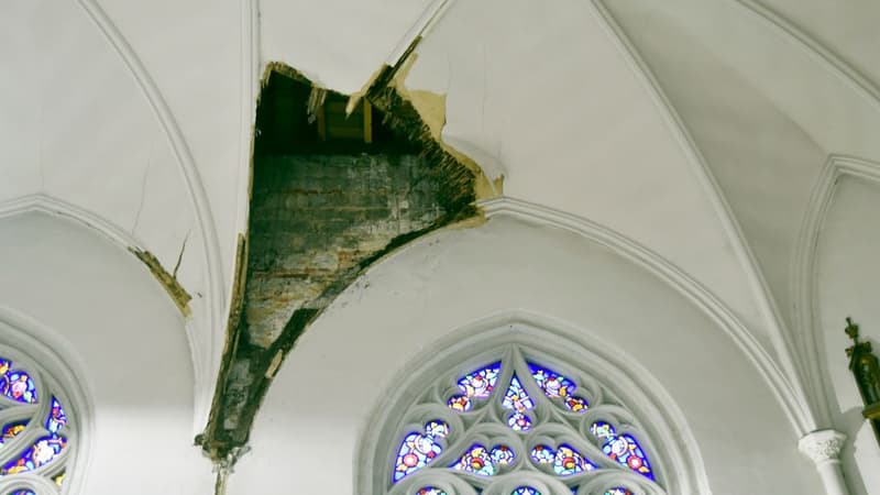La vétusté dans l'église Notre-Dame à Hesdin.