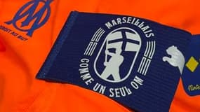 Le brassard spécial crée par l'OM en soutien à ses supporters interdits de déplacement pour le 32e de finale de Coupe de France contre Saint-Etienne, ce dimanche