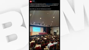 Le message du syndicat étudiant UNI avec une photo sur laquelle figure le ministre de l'Enseignement supérieur et de la Recherche Patrick Hetzel.