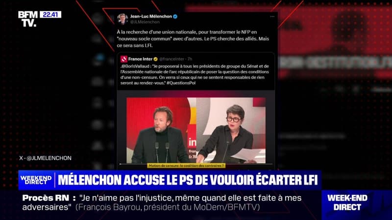 Jean-Luc Mélenchon accuse le PS de vouloir créer un 