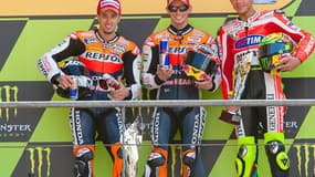 Premier podium de la saison pour Rossi (d)